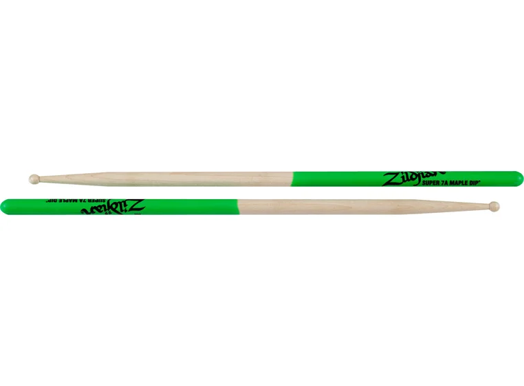Zildjian Super 7A Green Dip Maple Wood Tip 